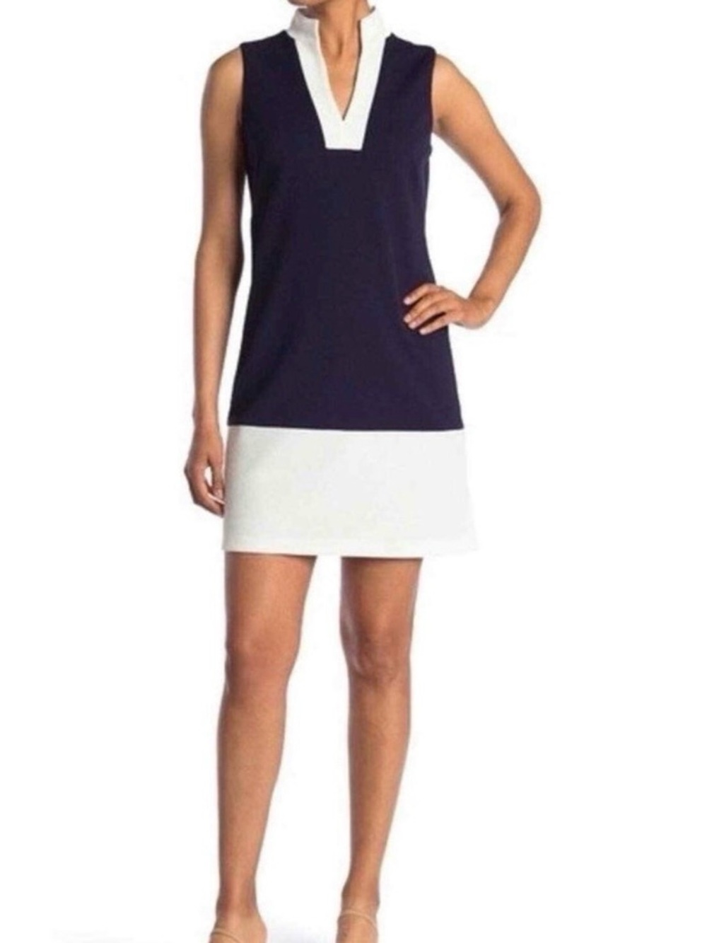 SAIL TO SABLE Nautical
Sleeveless Colorblock Tunic Shift
Dress